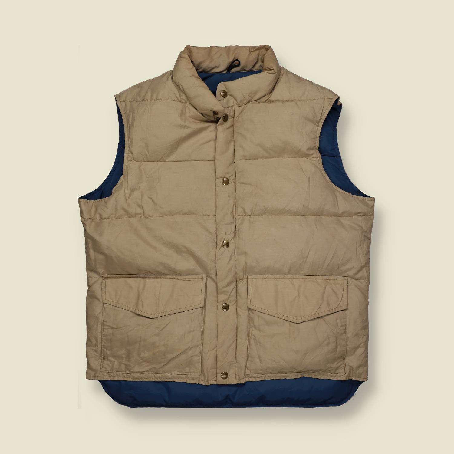 1990s | Woolrich | Down Gilet – Khaki/Navy - M