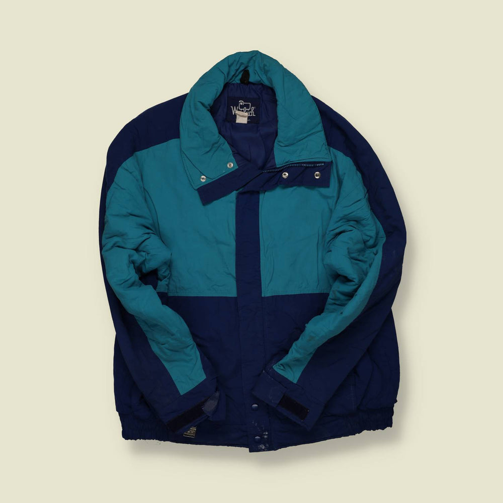 1990s | Woolrich | Colour-Block Puffer Jacket – Teal/Navy - L