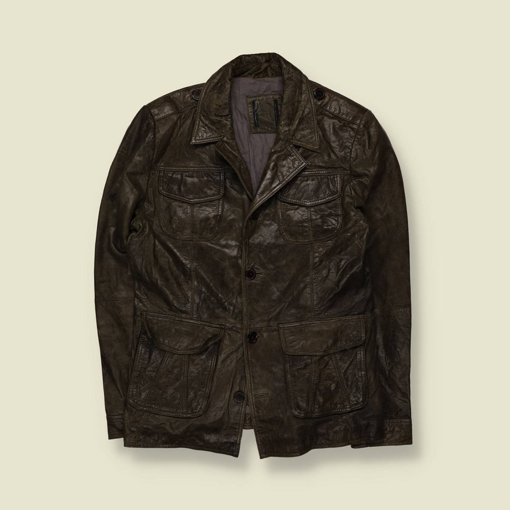 2000s | Genuine Leather | Leather Jacket | Dark Brown - S