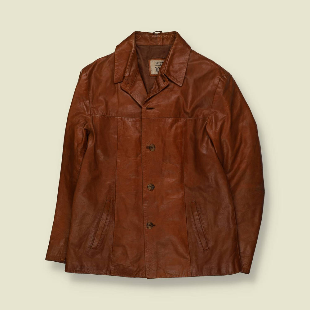 1990s | Leather Jacket | Tan Brown - S