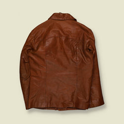 1990s | Leather Jacket | Tan Brown - S