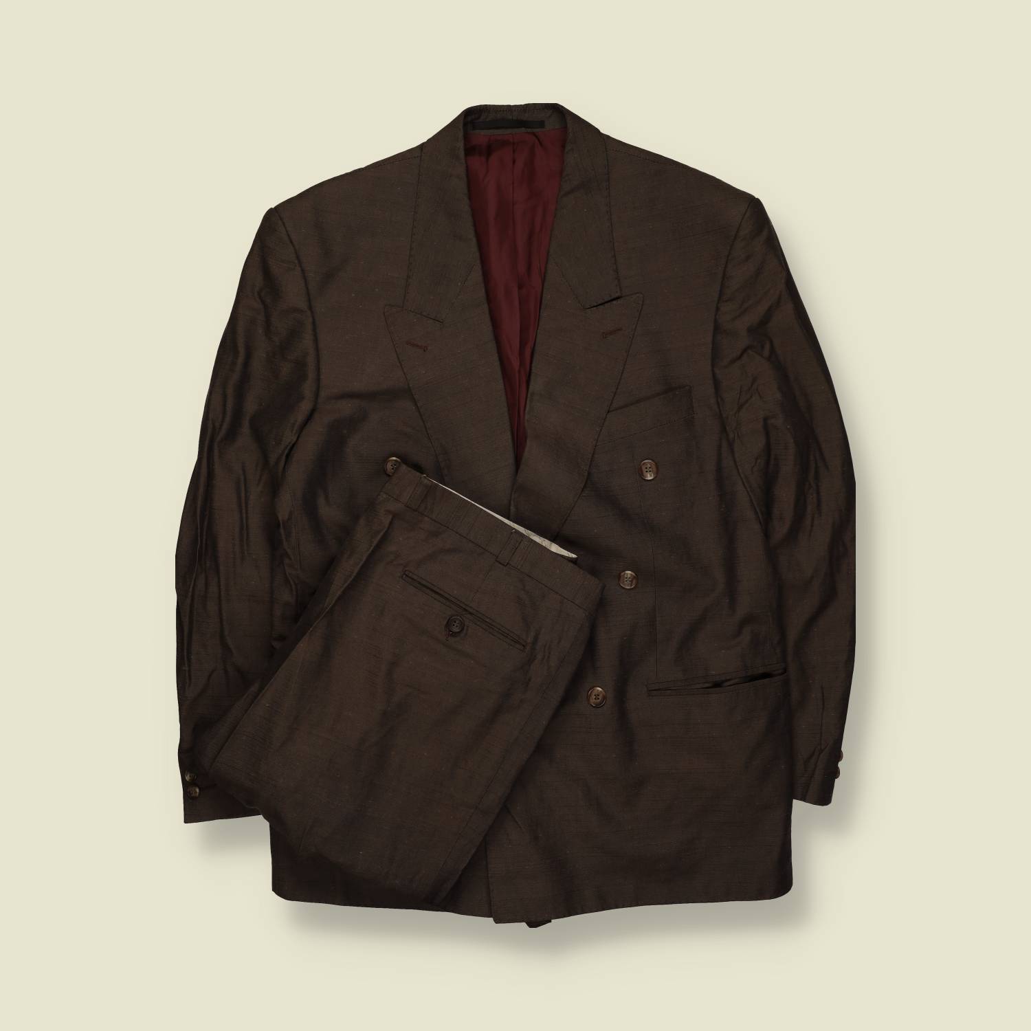 1980s | Two-Piece Suit | Dark Brown - L