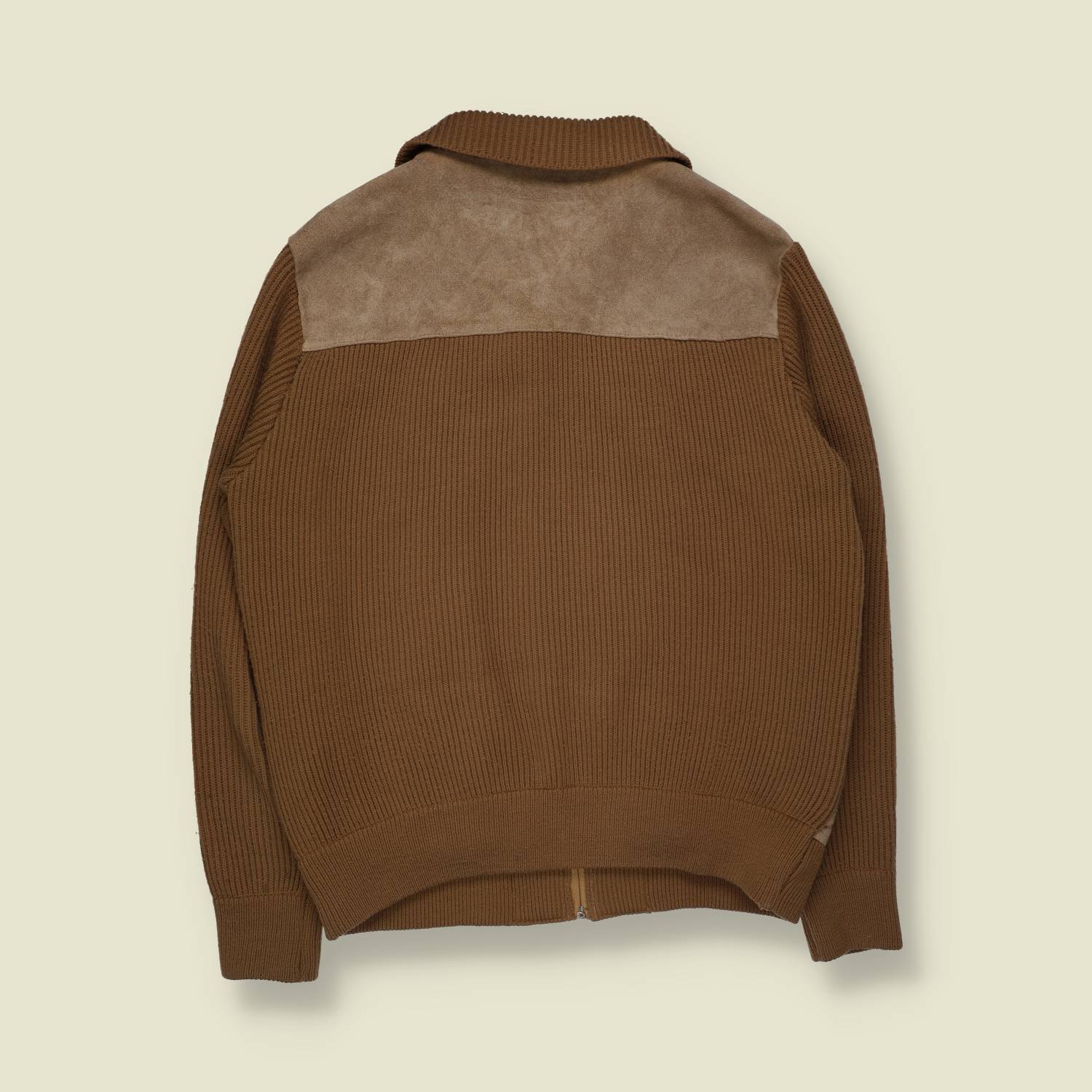 1970s | Suede & Knit Jacket | Tan Brown - M
