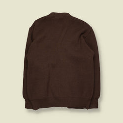 1970s | Glenhusky Of Scotland Made In Scotland | Suede & Knit Cardigan | Brown - L
