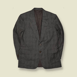 1980s | Canal Milano | Tailored Blazer | Grey Check | Made In Italy - M