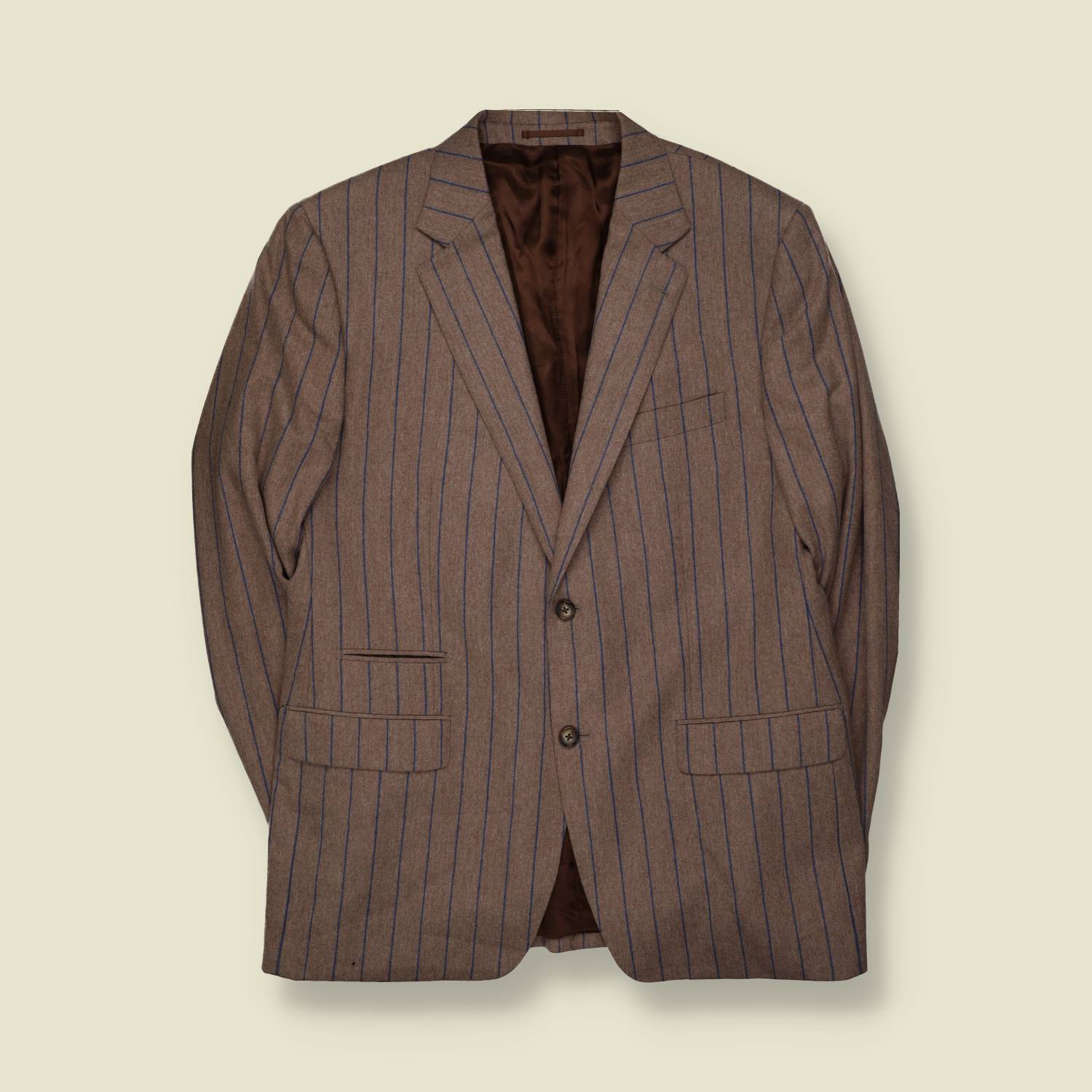 1990s | R(evolution) | Tailored Blazer | Brown Pinstripe - XL