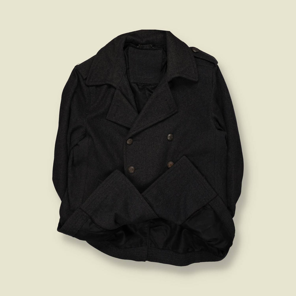 1990s | Pea Coat | Charcoal - L