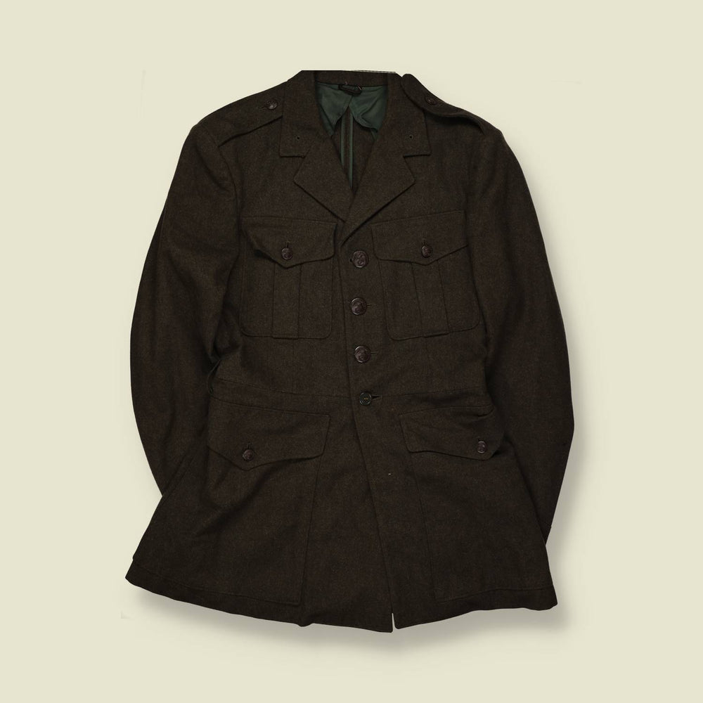 1980s | 1940s Reproduction Military Service Jacket | Olive - XXS