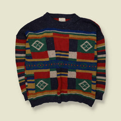 1980s | Invoice | Patterned Knit Jumper | Multi Colour -XXXL
