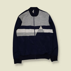 1970s–1980s | Le Coq Sportif | Zip-Up Track Jacket | Navy, Grey & White - L