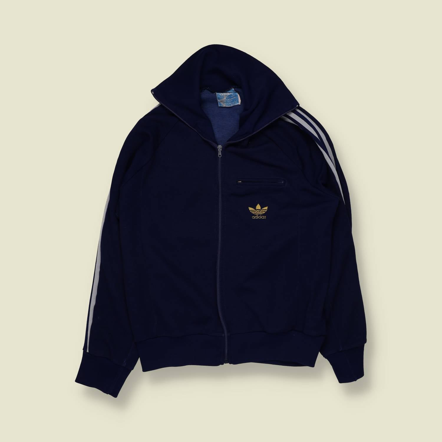 1970s | Adidas Ventex Made In France | Track Jacket | Navy - XXS