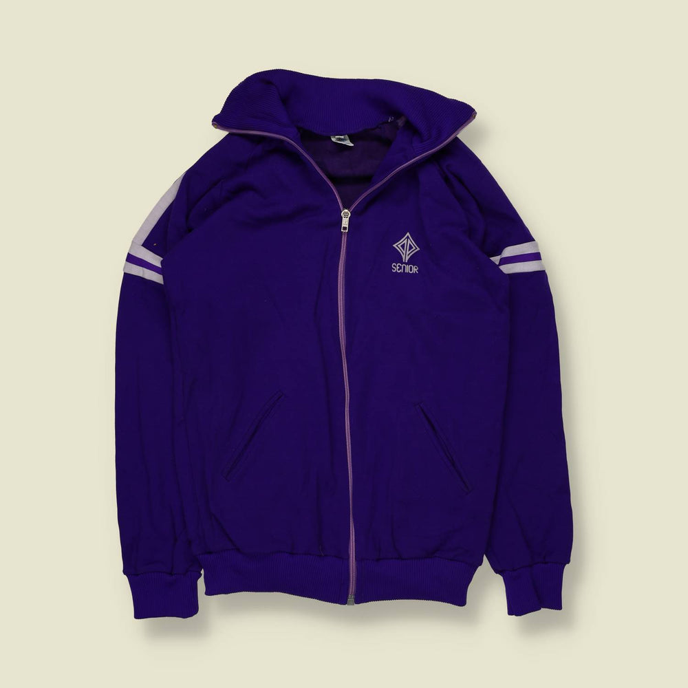 1970s | Senior | Track Jacket | Purple & White - XXXS