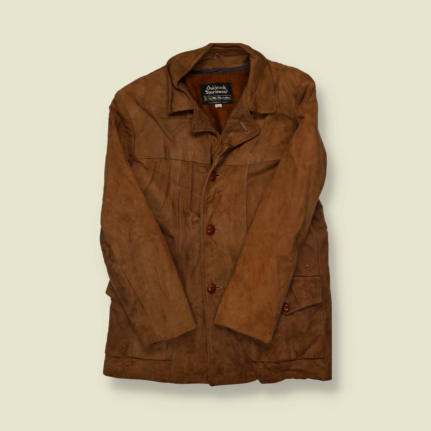 1970s Sears Lined Leather Coat - M