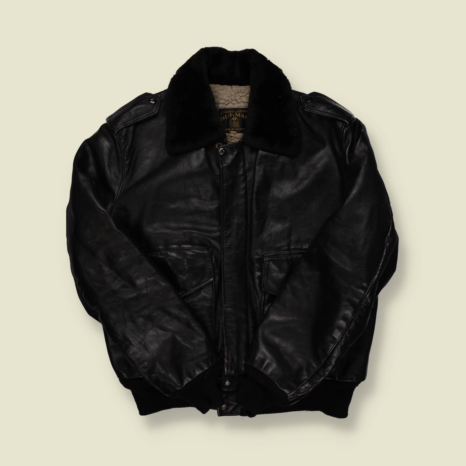 1970s Made in USA Leather Flight Jacket - L/XL