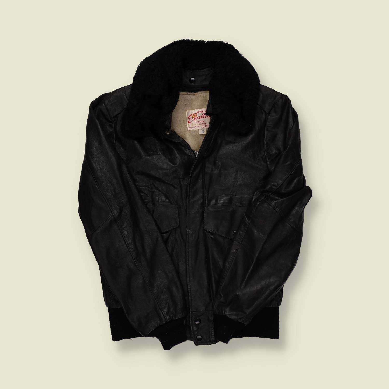 1970s Leather Flight Jacket - S/M