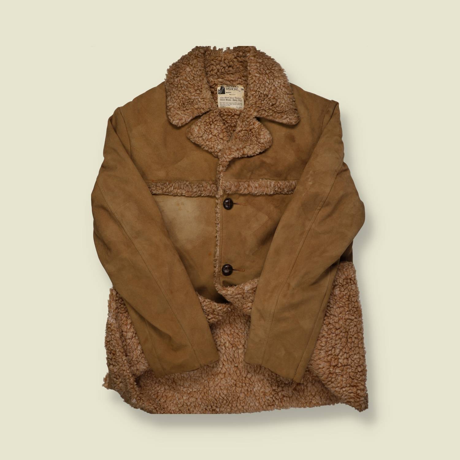 1970s Mock Sheepskin Coat - L/XL