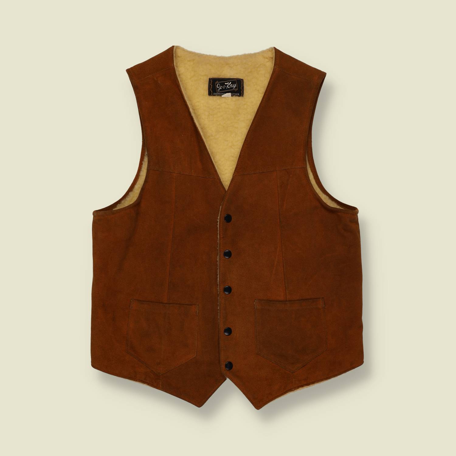 1970s Suede Leather Western Vest - M