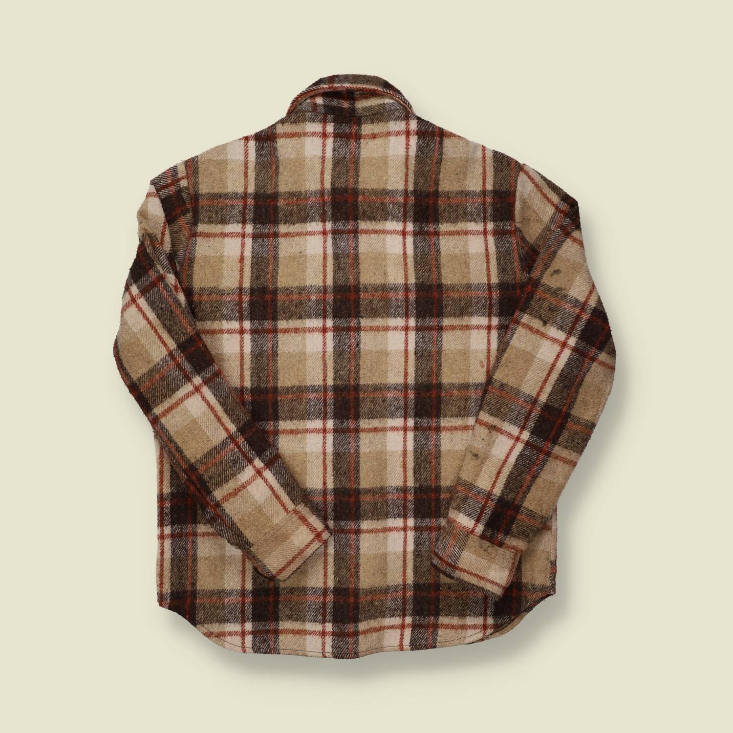 1970s CPO Button Thick Wool Shirt - M