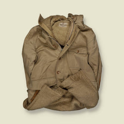 1960s | Zero King | Hooded Sherpa-Lined Coat | Tan – XXXL
