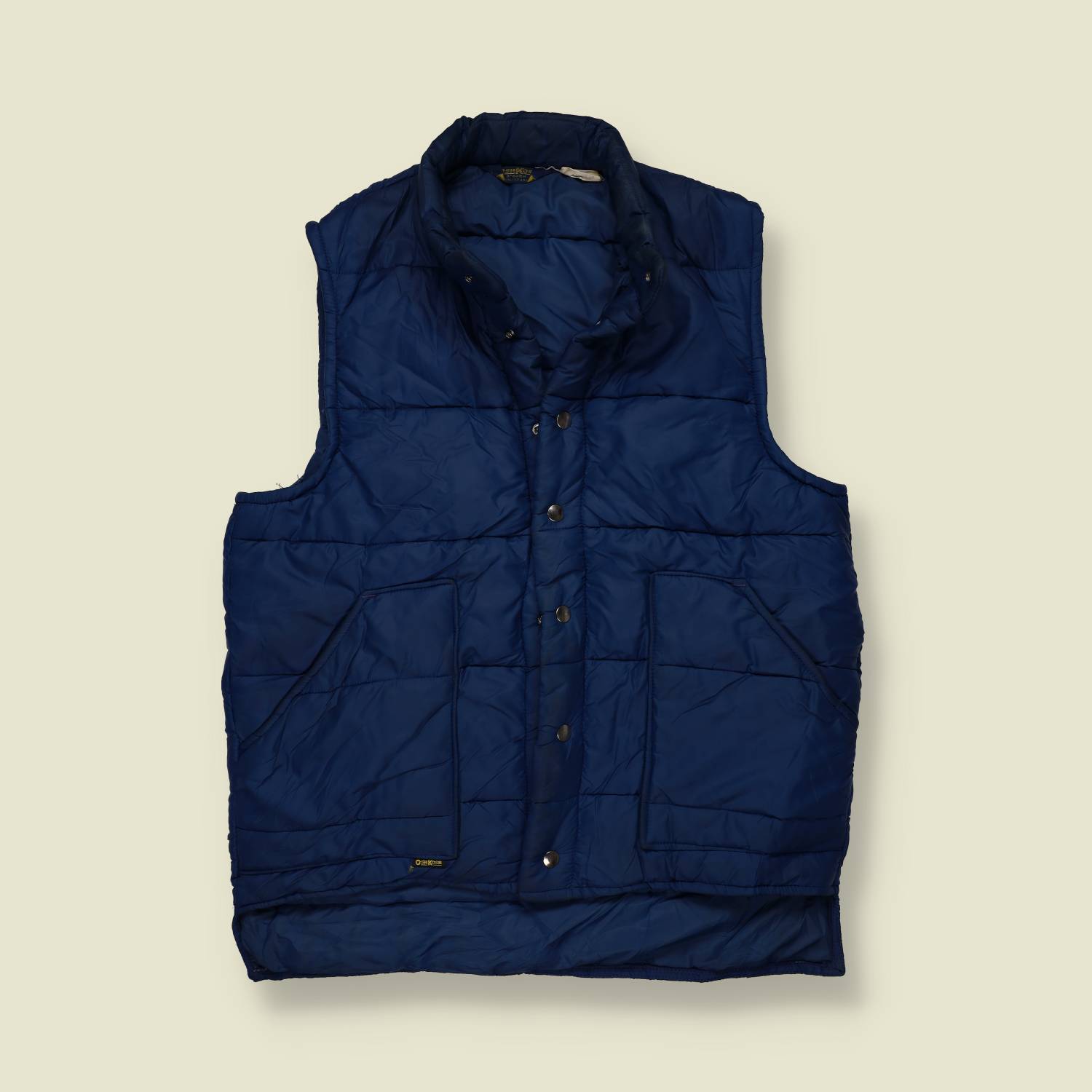1970s | Osh Kosh | Quilted Gilet | Navy – L