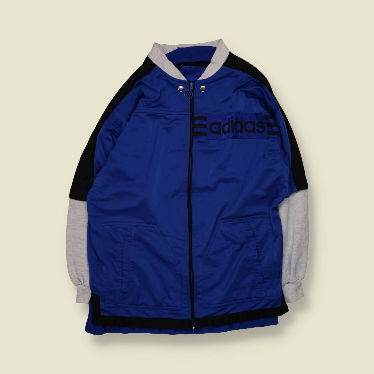 1990s | Adidas | Hybrid Track Top | Blue / Black – L