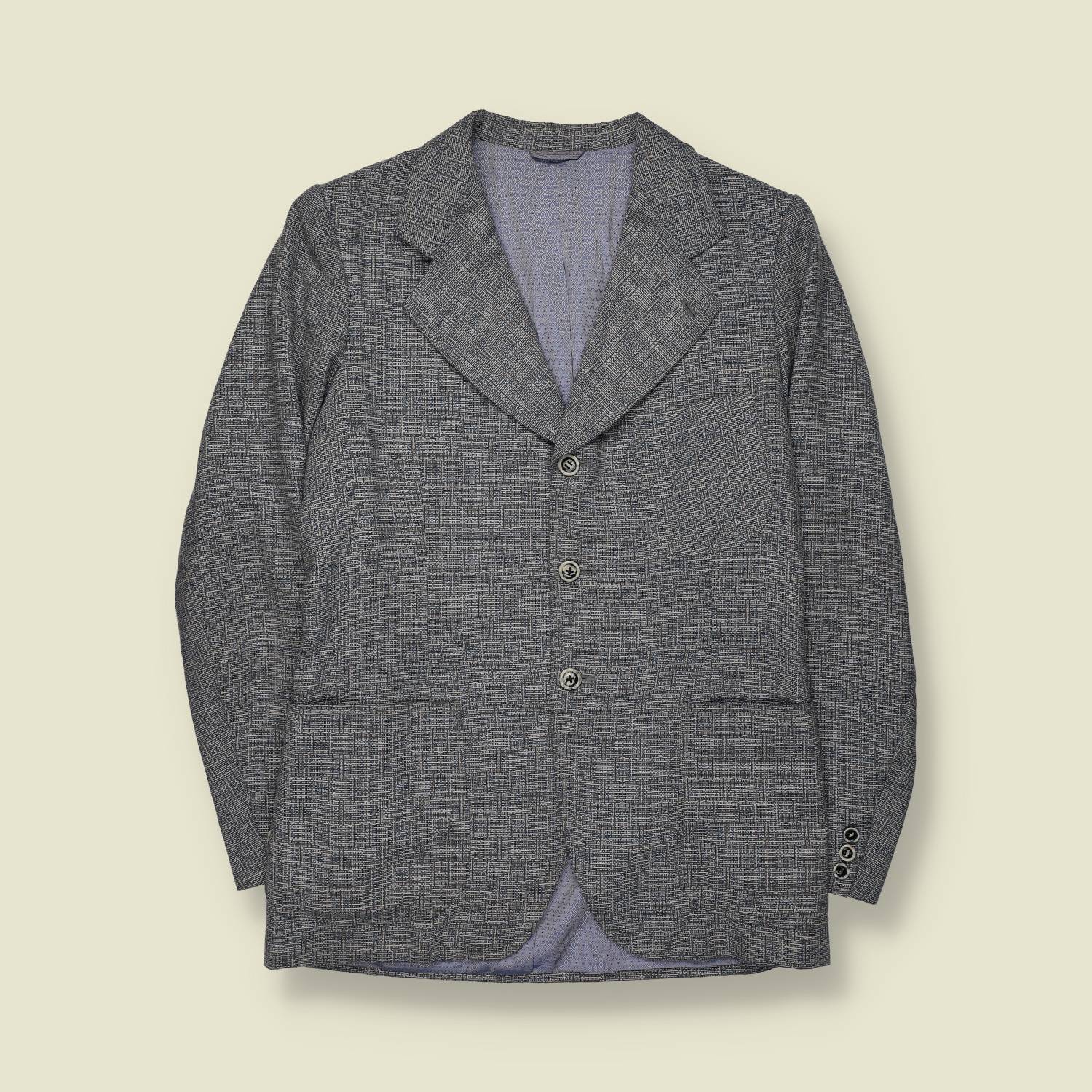 1970s | Luxor | Tailored Blazer | Grey Textured Weave - XXS