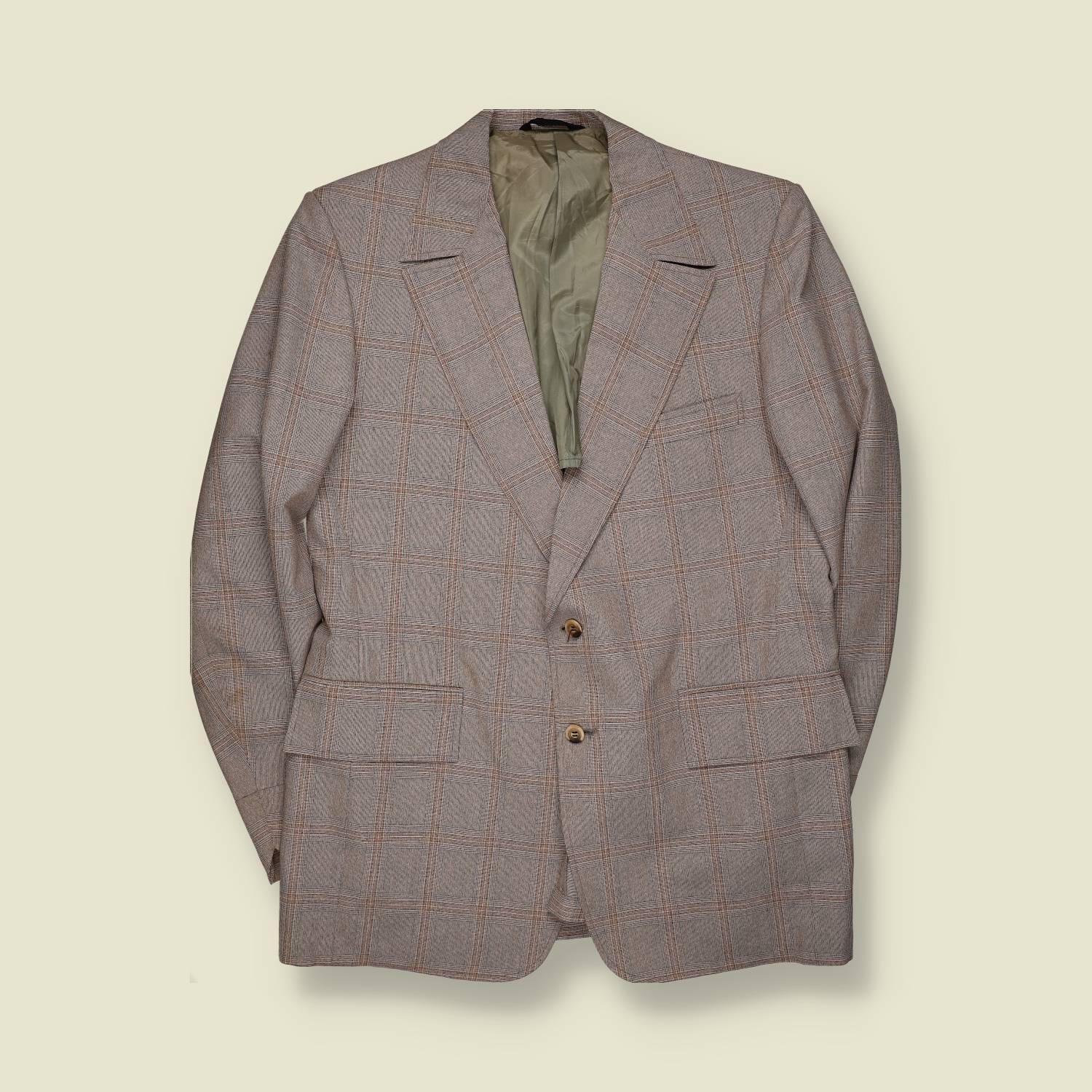 1970s | It’s A Cricketer Manhattan | Tailored Blazer | Brown Windowpane Check - S