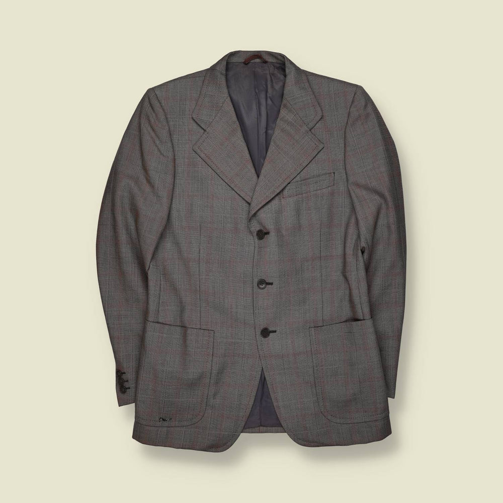 1970s | Tailored Blazer | Grey Subtle Check - S