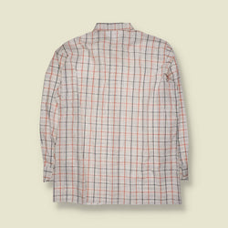 1970s | Long Sleeve Shirt | White Windowpane Check - XXL