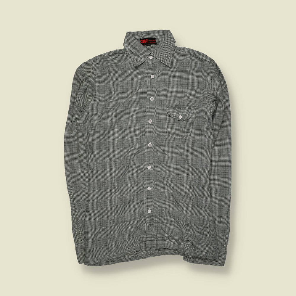 1970s | 3K | Long Sleeve Shirt | Micro Check - XS
