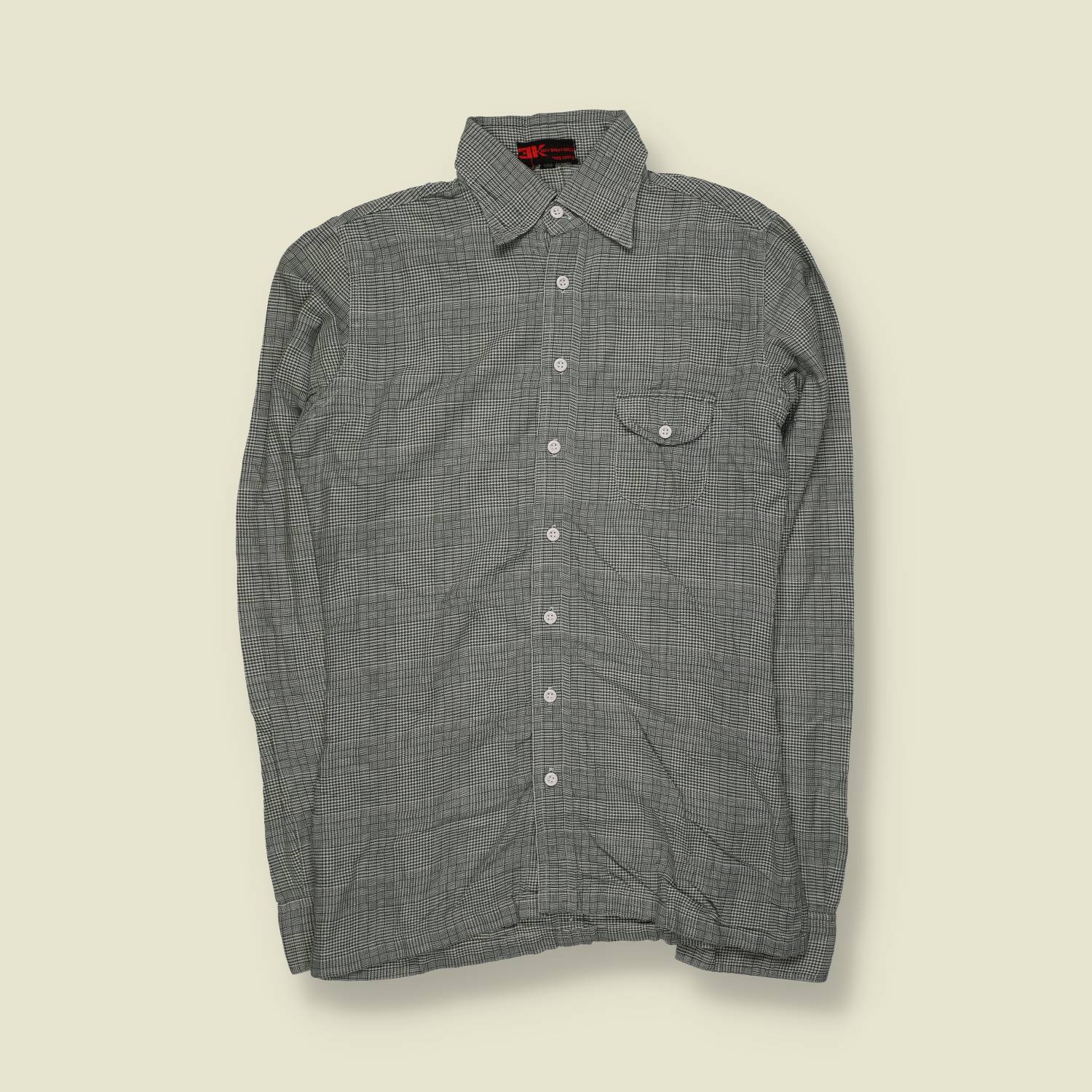 1970s | 3K | Long Sleeve Shirt | Micro Check - XS