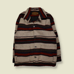1980s | Woolrich | Wool Blanket Coat – Stripe - XL