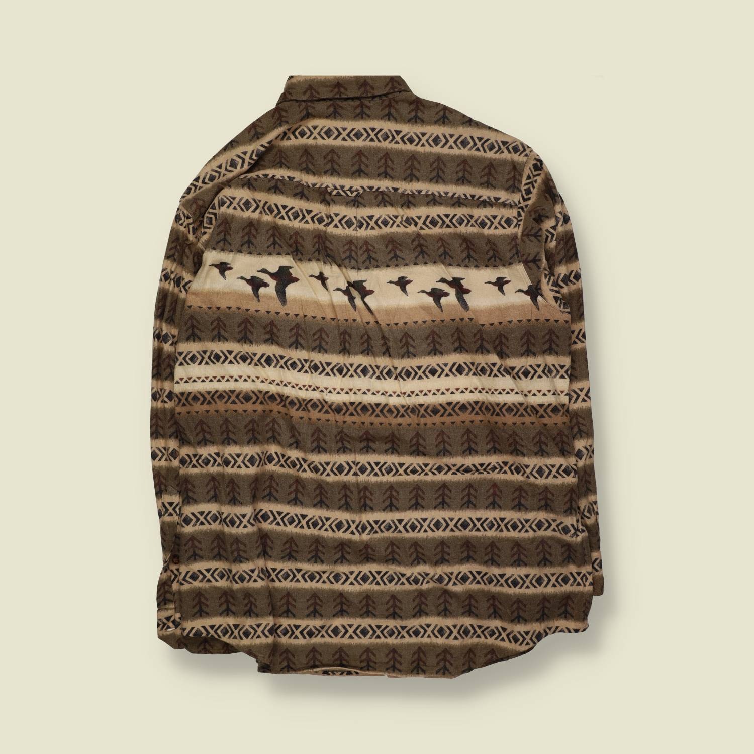 1990s–2000s | Woolrich | Outdoor Motif Shirt – Duck & Woodland Print - XXL