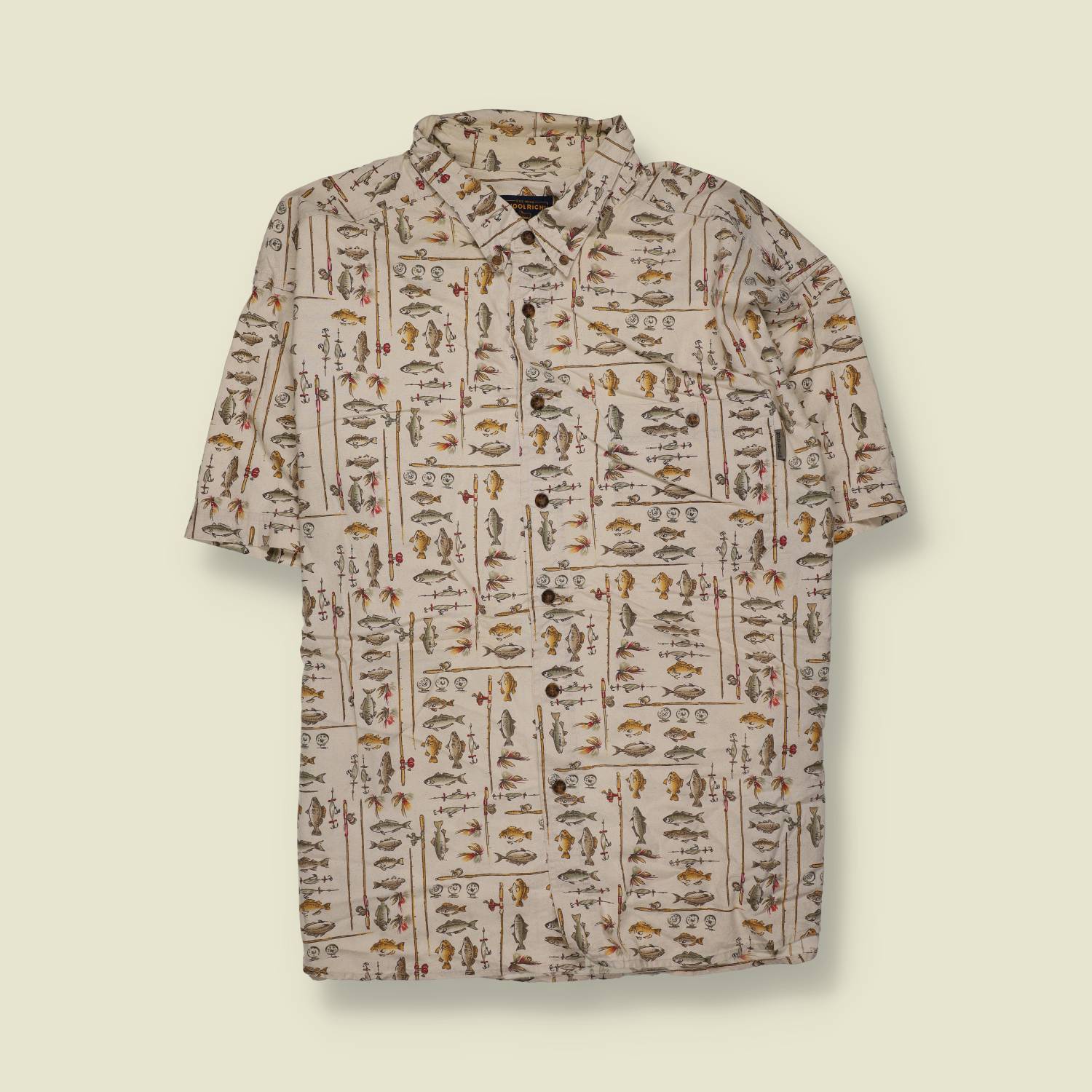 1990s–2000s | Woolrich | Fishing Stripe Print Shirt – Cream - XXXXXXL
