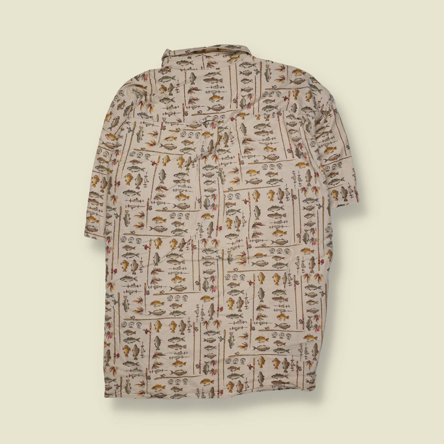 1990s–2000s | Woolrich | Fishing Stripe Print Shirt – Cream - XXXXXXL