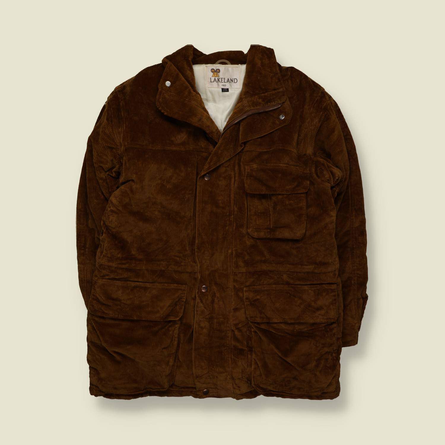 1990s | Lakeland | Corduroy Field Jacket | Brown – XL