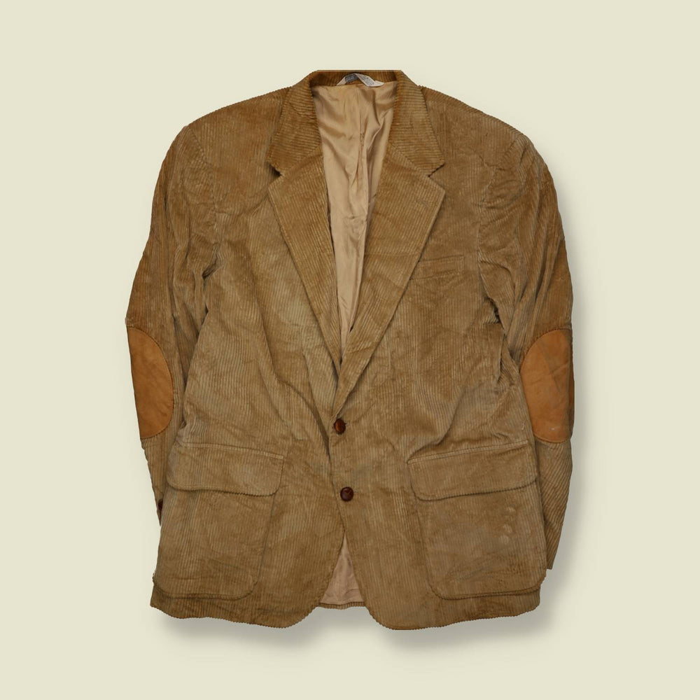 1970s | Lands’ End | Jumbo Cord Blazer | Tan – S