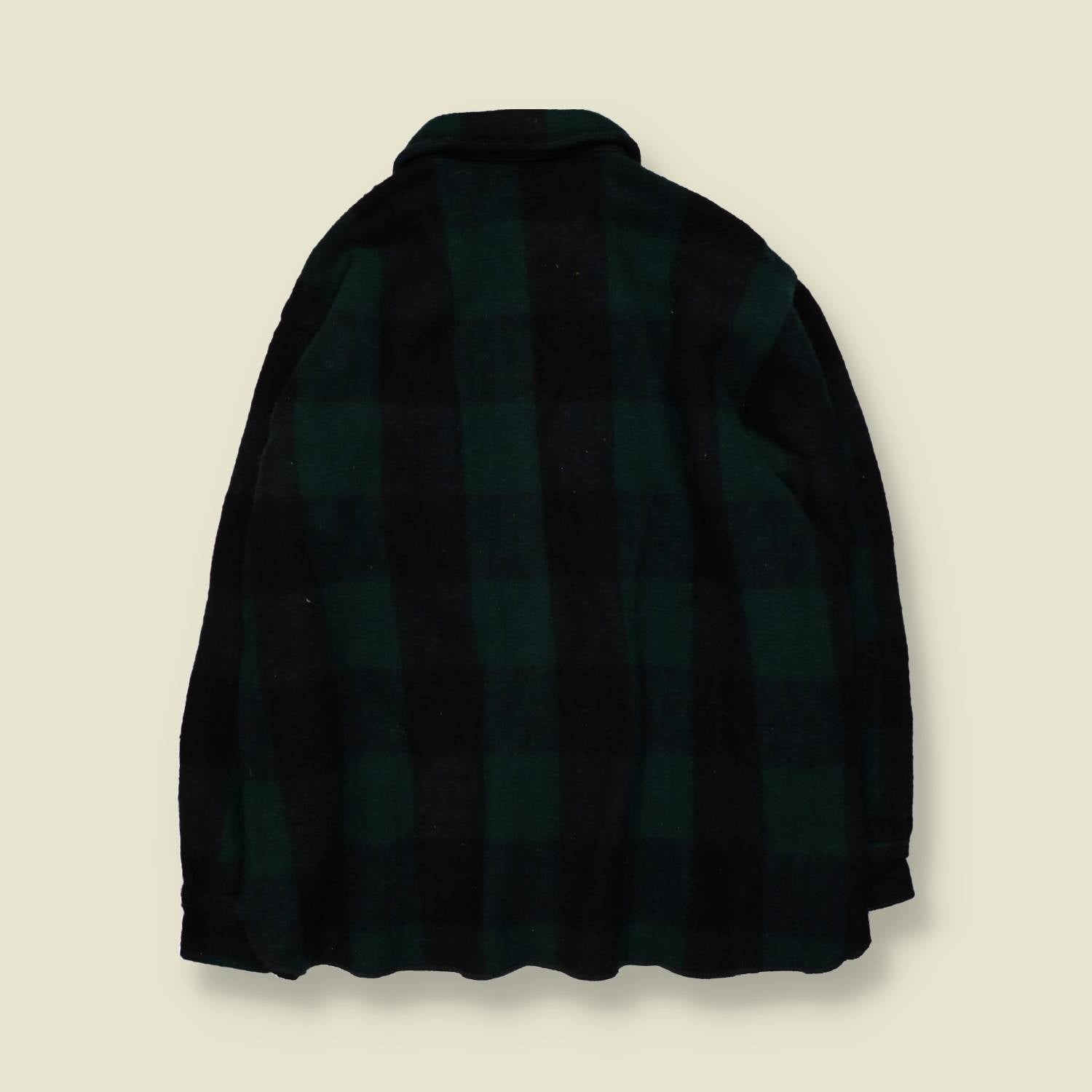 1970s | Eddie Bauer | Overshirt | Green And Black Plaid – XXL