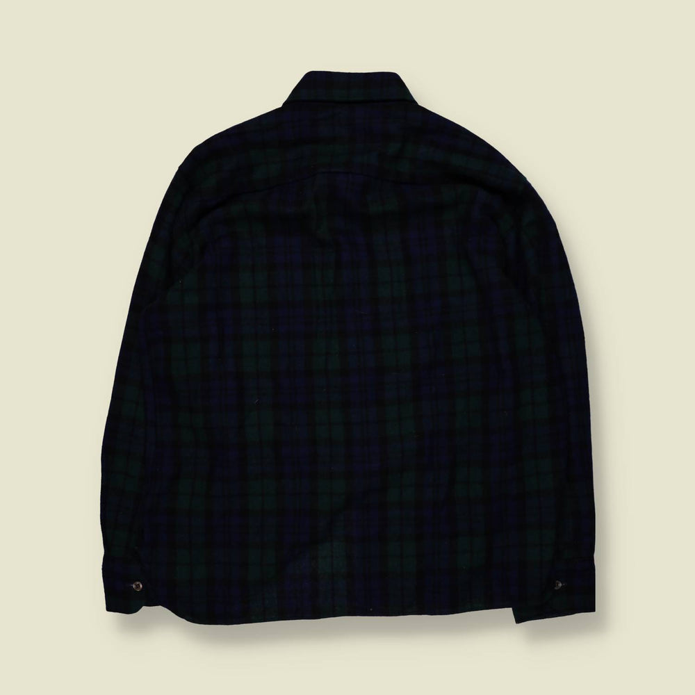 1980s | Arrow | Flannel Shirt | Green And Blue Plaid – XXL