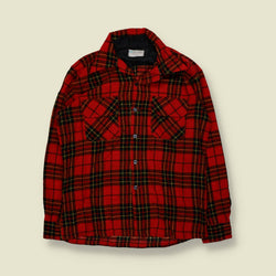 1970s | JCPenney | Flannel Shirt | Red Plaid – L