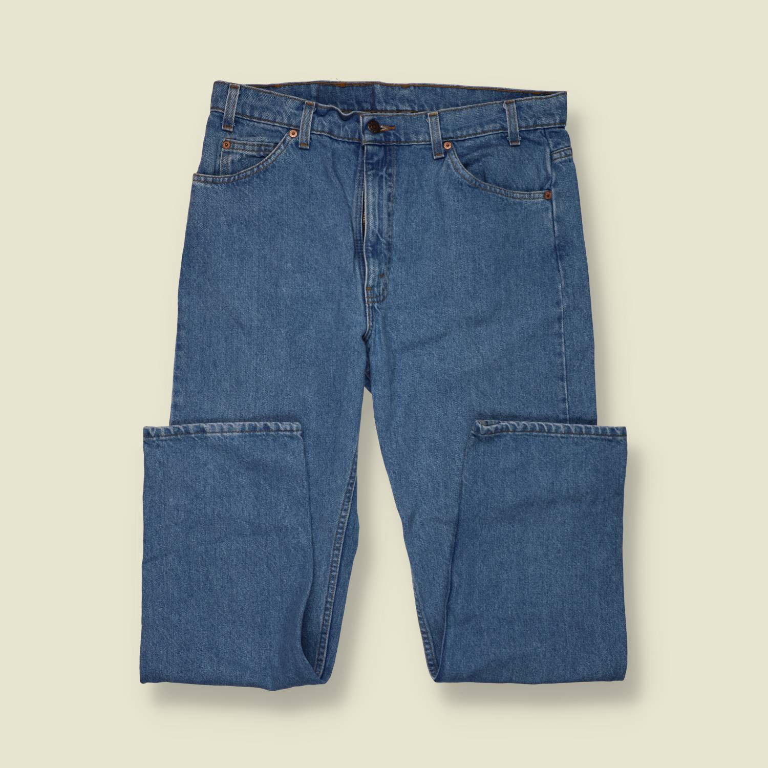 1980s–1990s | Levi’s | 505 Jeans | Light Wash | Orange Tab | Made In USA – w35