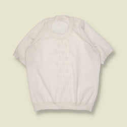 1970s | Short Sleeve Knit Top | Off White – 10