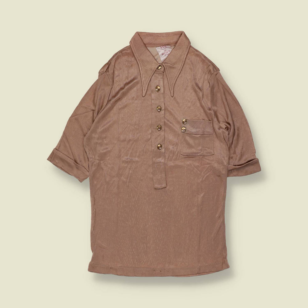 1970s | Deadstock Acetate Top | Brown – 6