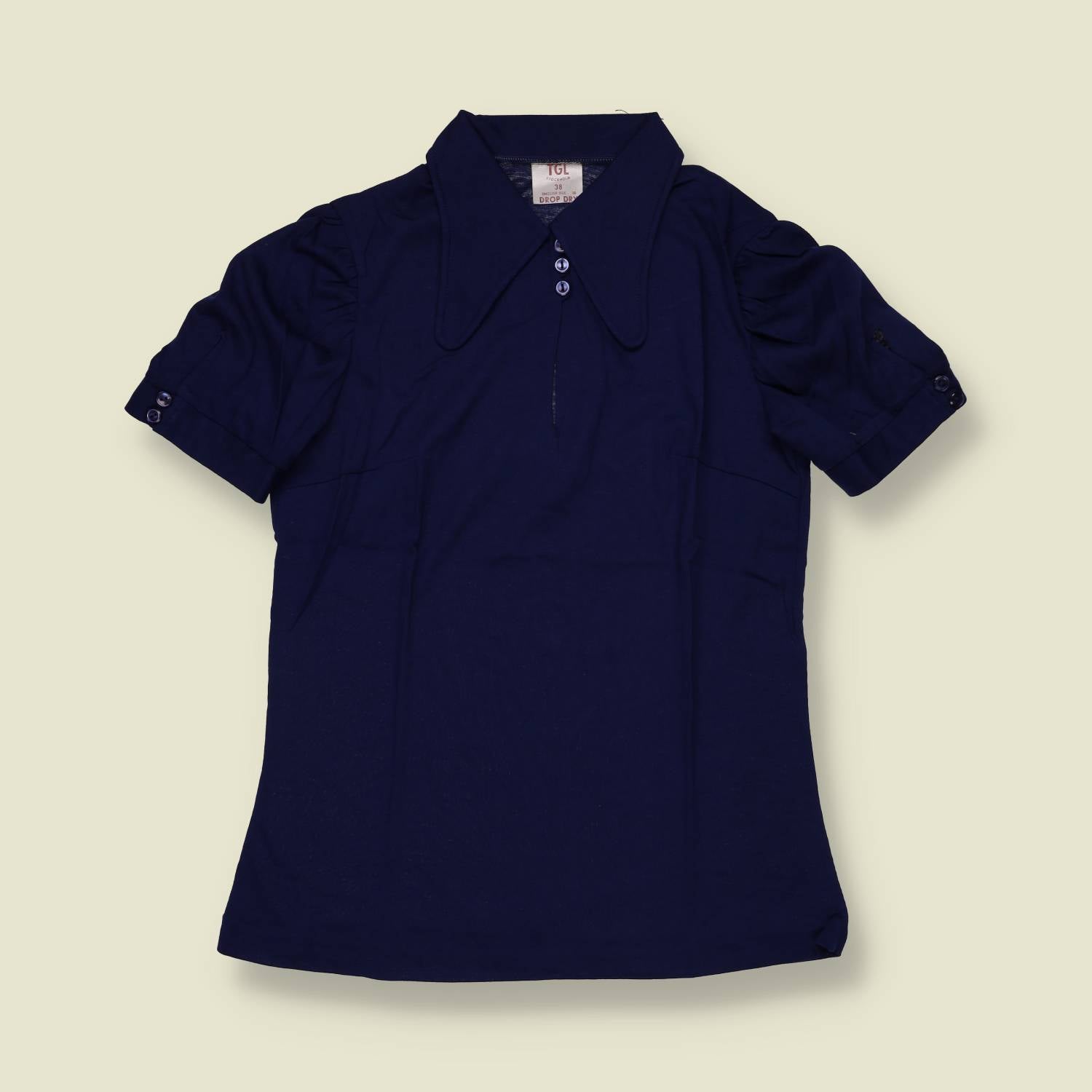 1970s | TGL | Deadstock Polo Top | Navy – 8