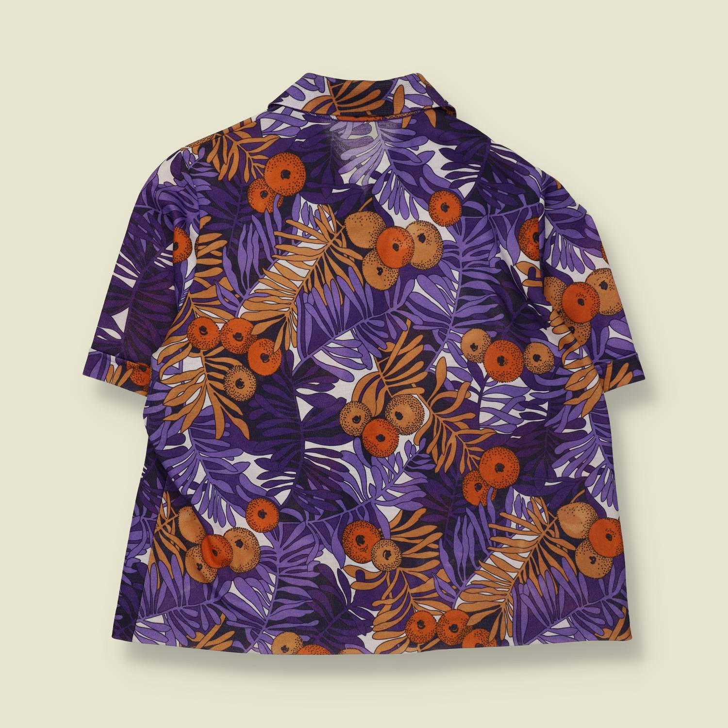 1970s | Printed Blouse | Purple Orange Floral – 18