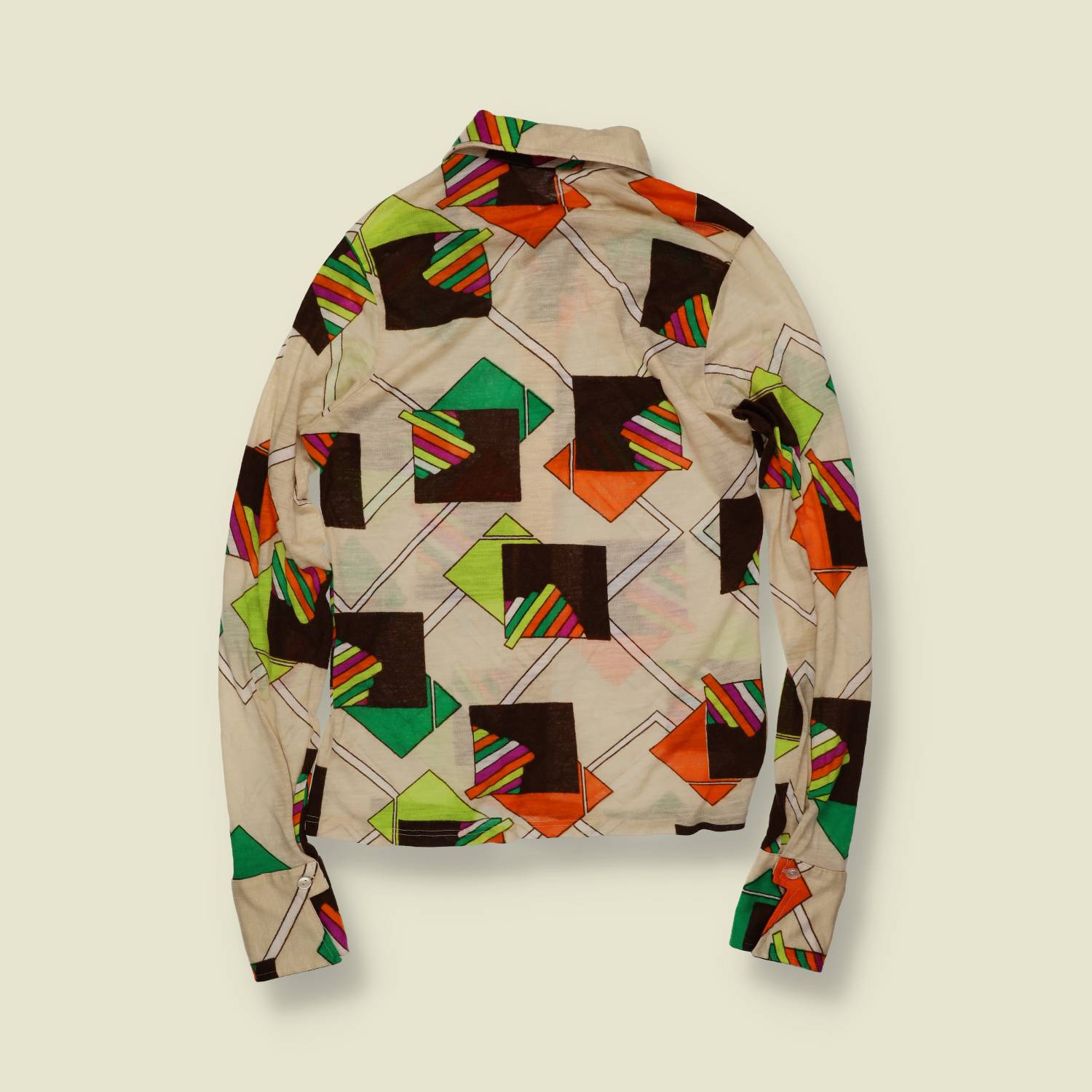 1970s | Abstract Geometric Shirt | Cream Multi – 12