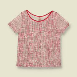 1970s | TGL | Deadstock Patterned Top | White & Red - 12