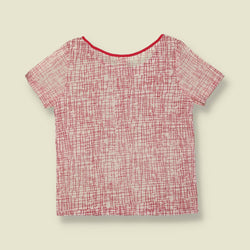 1970s | TGL | Deadstock Patterned Top | White & Red - 12