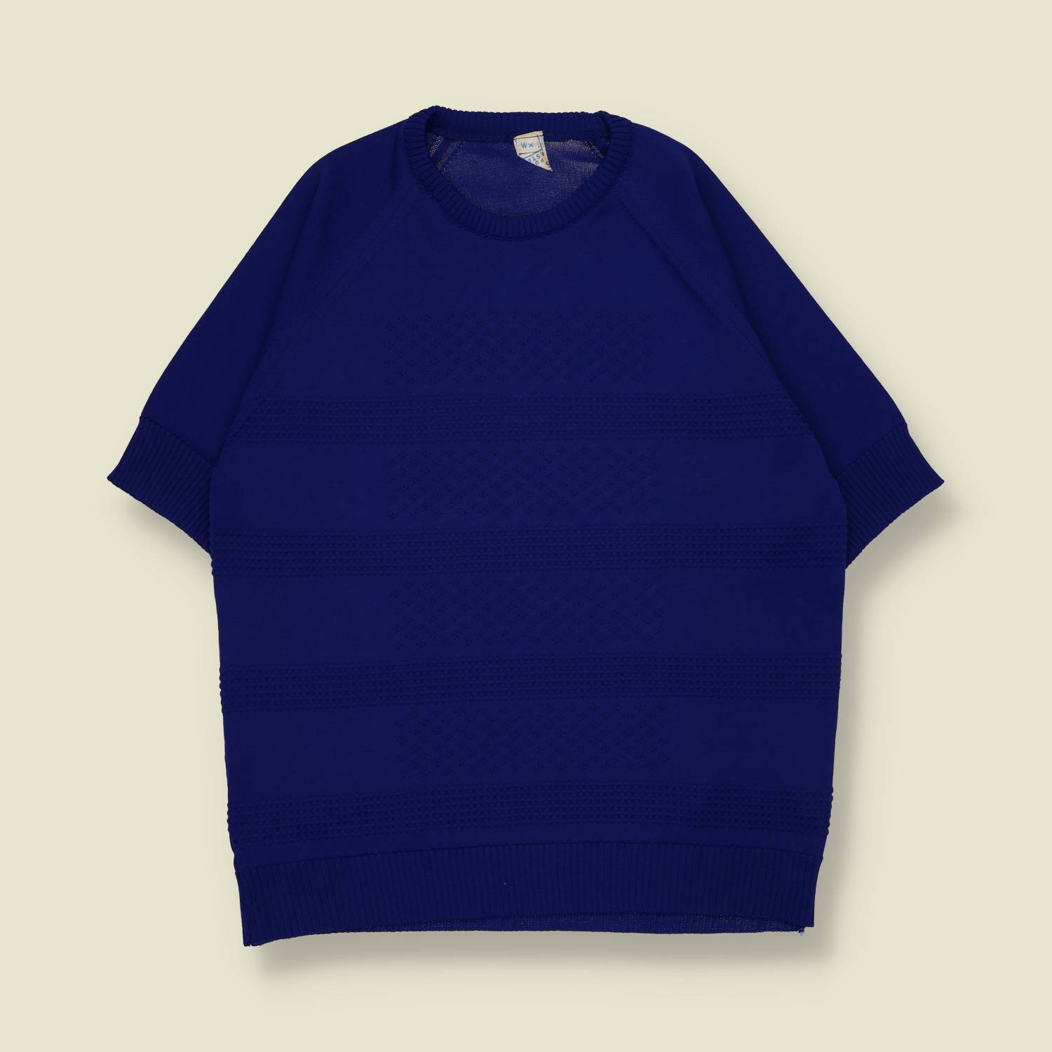 1970s | Short Sleeve Knit Top | Deep Blue – 10