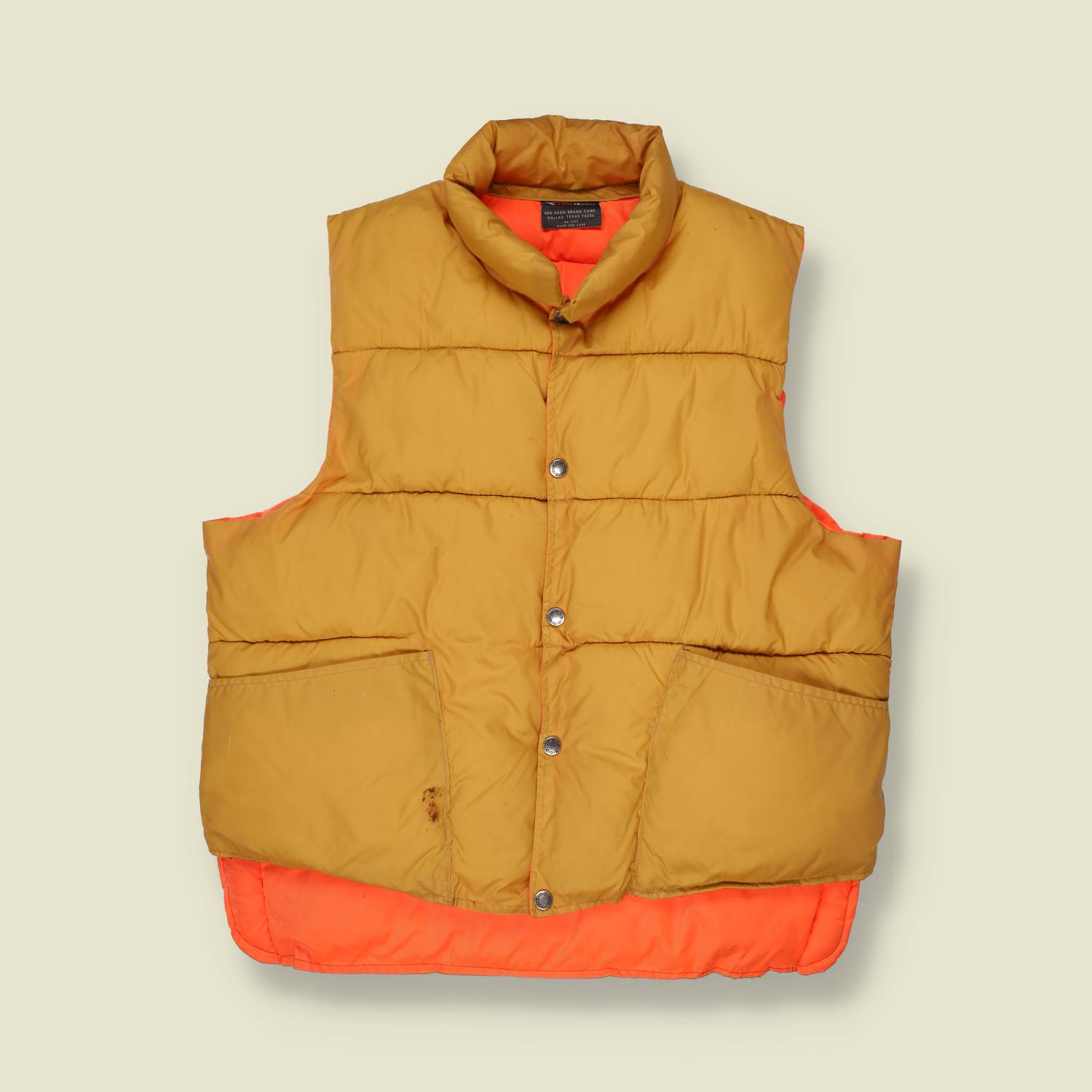 1980s Red Head Down Gilet - L/XL